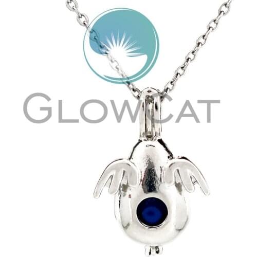 KK962 Sea Lions Beads Cage Locket Pendant Perfume Diffuser Pearl Cage Necklace