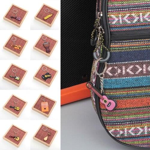 Creative musical instrument drum keychain guitar ukulele guzheng Kalimba piano pendant