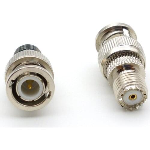 Brass BNC Plug Male To Mini UHF Female Jack RF Connector New