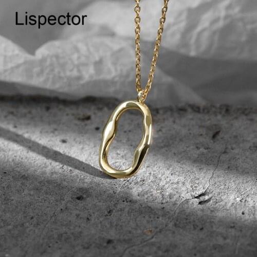 Lispector 925 Sterling Silver Korean Simple Irregular Geometric Pendant Necklace for Women Minimalist Necklace Female Jewelry