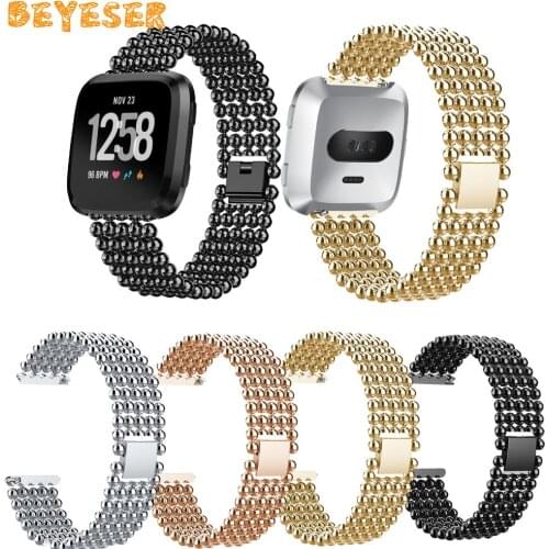 Fashion Stainless Steel Watchband For Fitbit Versa Watch Band Replacement Metal Strap Smartwatch Wristband Bracelet Accessories