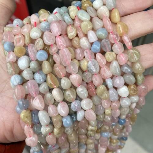 6x8mm Irregular Natural Morganite Stone Beads DIY Loose Crystal Stone Beads For Jewelry Making Earring Necklace Bracelet 15