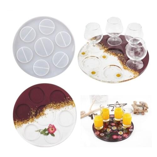NEW Transparent Silicone Mould Resin Decorative Craft DIY Round Red wine beer coaster Mold epoxy resin molds for jewelry