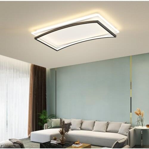 Living Room Ceiling Lamp Simple Modern Atmosphere Nordic Flat Rectangular Hall Minimalist Ultra-thin Line Bedroom Lamps