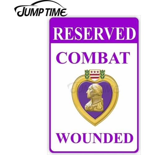Jump Time 13cm x10.6cm Car Sticker Reserved Combat Wounded Parking Warning Decals Building Windshield Vinyl Car Accessories