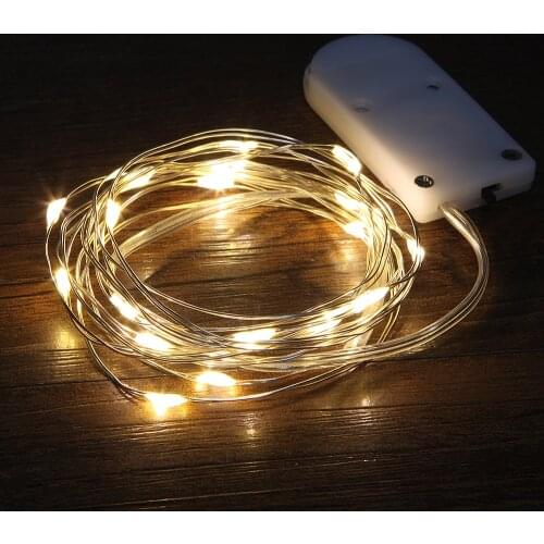 Christmas Lights 1M 10LEDs Waterproof Copper mini Fairy String Light Warm White Decoration Lamp Home Wedding CR2032 Battery