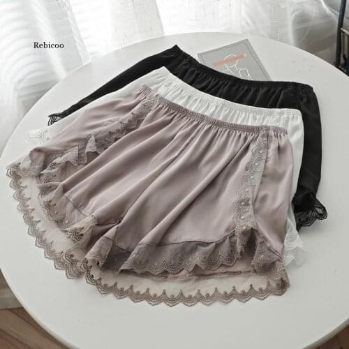 Sleeping Shorts Safety Lady Leggings Pants Lace Fashion Women Lace Underpant Pant Pajamas for Girls Summer Women Ice Silk Shorts