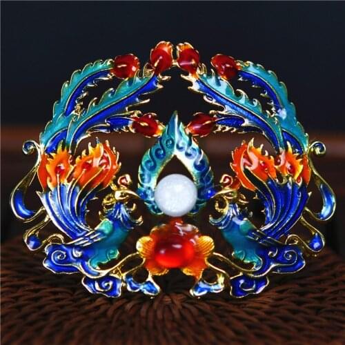 Blue Phoenix crown for studio photography hair accessories headwear queen princess hairpin classic bride headwear