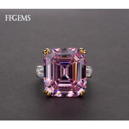 100% 925 Sterling Silver Created Moissanite Sapphire Ruby Citrine Rings Fine Jewelry For Women Engagement Party Gift Wholesale
