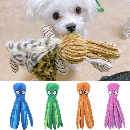 Bite Resistant Pet Dog Chew Toy for Small Dogs Plush Octopus Squeaker Puppy Toys Playing Games Cat Accessories Mascotas Supplies