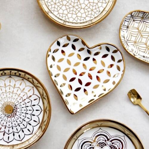 European-style golden luxury Middle Eastern Arabian ceramics exquisite small snacks, dessert plates, cake plates, small dishes