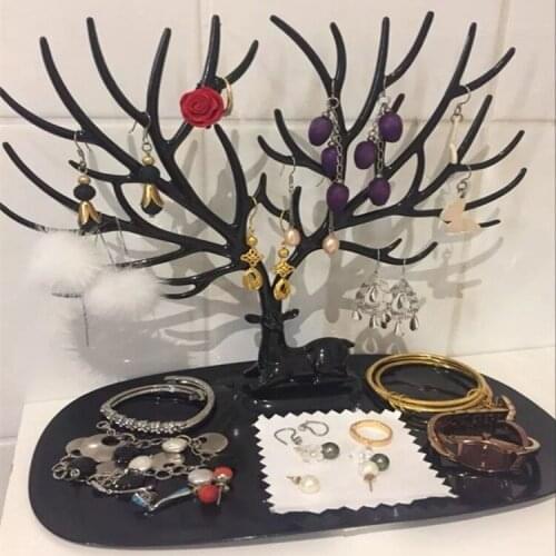 1PC Plastic Makeup Organizer Antler Shaped Jewelry Box Cosmetic Organizer Ring Lipstick Rack Necklace Display Organizer QA 026