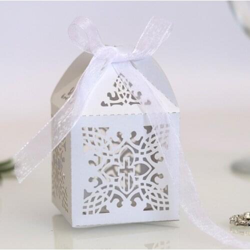 10pcs Crossing Candy Boxes Angel Gift Box for Baby Shower Baptism Birthday First Communion Christening Wedding Decoration Table