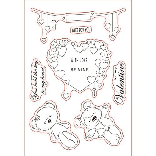 11x16 Cute bear New Transparent Clear Rubber Stamp Sheet Cling Scrapbooking Photo Album PaperCard DIY Craft