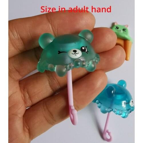 4pcs/lot Cartoon mini cute doll house accessory Home garden rare animal Chair umbrella commode Collection toy gift for girl kid