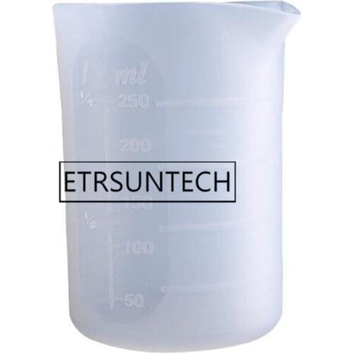 50pcs 250ml Silicone Measuring Cup Kitchen Scale Crystal Glue Transparent Cup DIY Cake Baking Mold Tool Measuring Tools