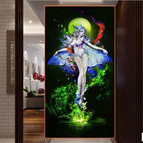 5D Unfinished Embroidery Cartoon Butterfly Fairy Elf Girl Diy Diamond Painting Cross Stitch Kits Full Square Round DrillZP-4124