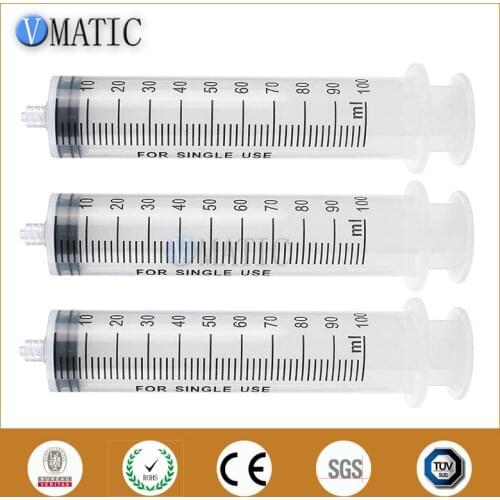 Free Shipping 100ml/cc Manual Glue Plastic Dispensing Syringe / Hand Syringe