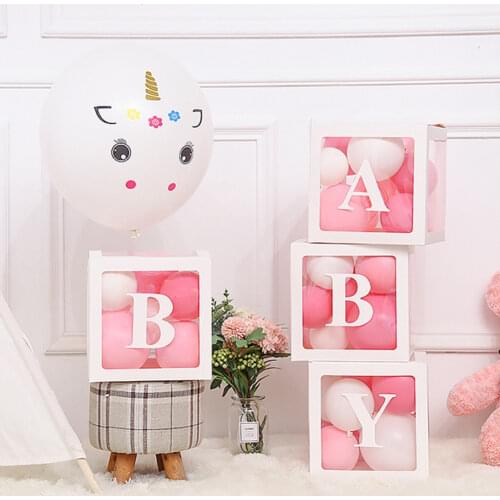 Baby Shower Box 30cm Balloon Air Balls First 1 1st Birthday Party Decorations Kids Baloon Ballons Babyshower Wedding Boys Girls