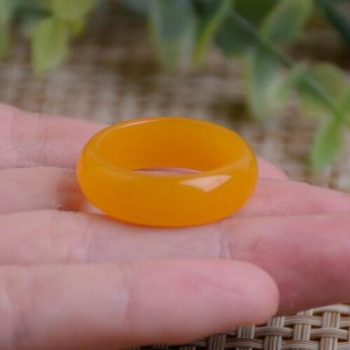 Designer Beautiful huanglongyu Jade Ring Woman Mans Lucky RingsCharm Gift Jewelry