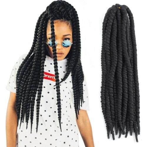 Long Twist Braids Long Black Brown Ombre Braiding Hair Extensions Crochet Synthetic Braid For Woman 22strands BY071