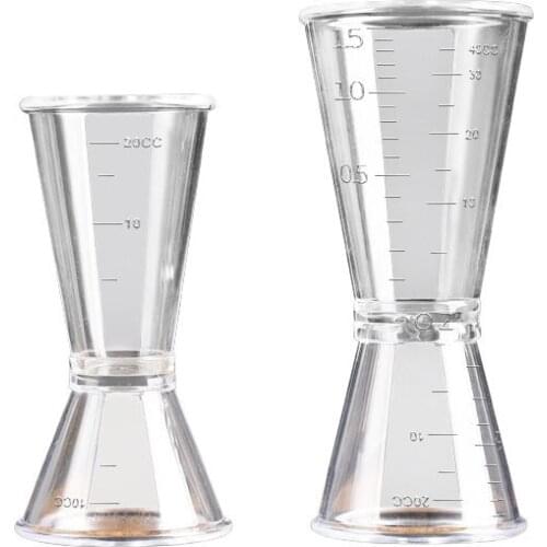 Double Clear Jigger Ounce Cup Plastic Resin Milk Tea Coffee Mixing Oz Scale Measuring Cup Home Bar Applies