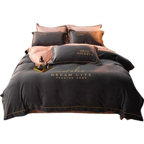 Hot Falai Velvet Milk Velvet Four-piece Set Autumn and Winter Warmth Thick Towel Embroidered Bed Sheet Quilt Cover