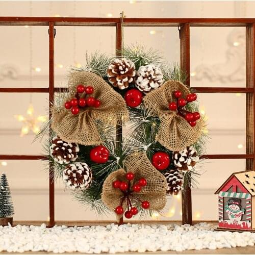 Artificial Christmas Wreath Colorful Beautiful Wall Window Door Wreath for Front Door Party Décor Christmas Decorations LBS