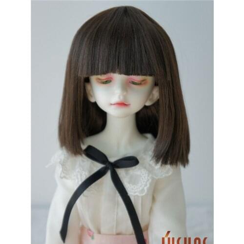 JD317 1/4 Synthetic mohair BJD wigs 7-8inch MSD Middle Length straight Bobo Doll wig