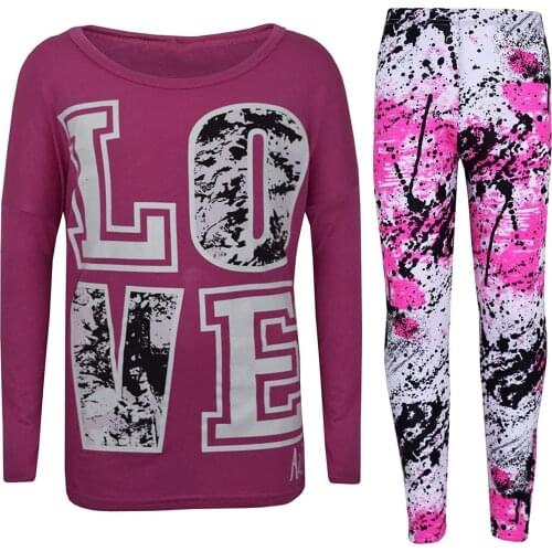 Camouflage Long T-shirt Print For Girls And Boys Kids Clothes From 5 To13 Years Suit Pajamas Set Letter Print Tops+ Pant Outfits