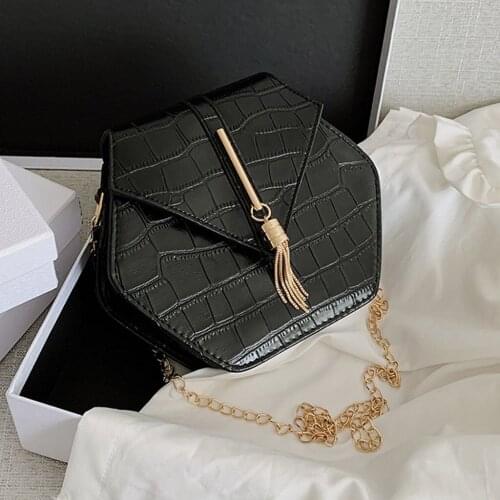 Crocodile Pattern Crossbody Bags For Women 2021 Small Chain Handbag Retro Ladies Hand Bag Designer Evening Bags