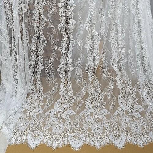 Wide 1.5 meters length 3 meters eyelash lace african lace fabric lace fabric wedding dress material