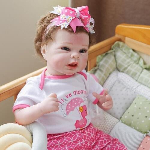 Reborn Baby Doll 22 Inches Lifelike Newborn girl toddler Baby Silicone Vinyl Doll Gift Toy for Children npk doll