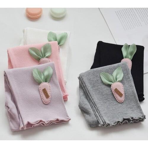 Autumn Girls Light breathable Leggings Skinny Black Cotton Elastic Skin-friendly Pants Carrot Pattern for Girl Kid Children Pant