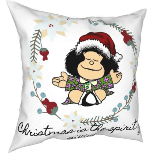 Mafalda Christmas Square Pillow Case Throw Pillow Fashion Pillowcase