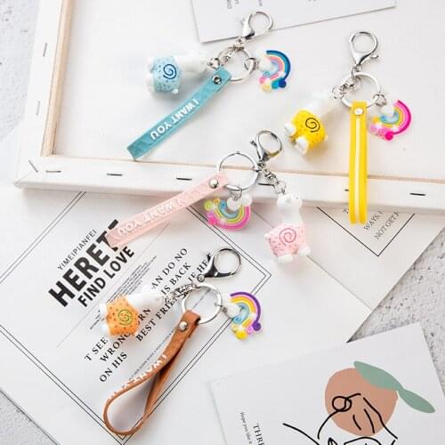 Cute Alpaca Keychain Creative Animal Key Chain Doll for Women Key Chain Car Key Ring Bag Pendant Jewelry Gifts Wholesale