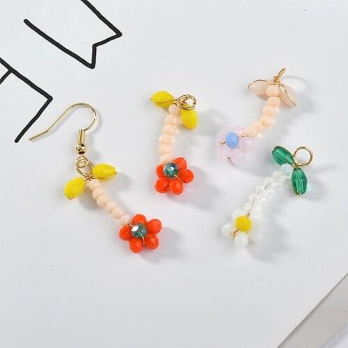 Min order 20pcs/lot color beads handmade copper winding flowers shape floating locket charms diy jewelry earring accessory