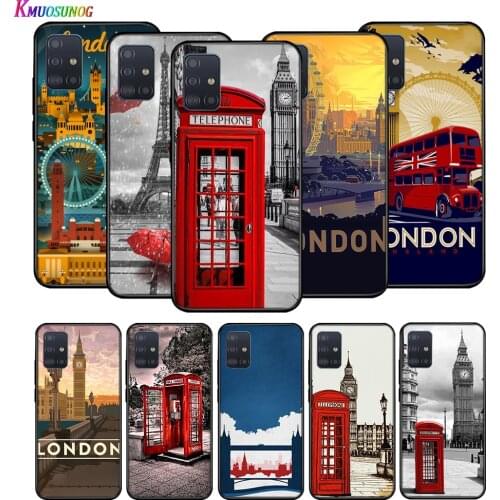 Silicone Soft Cover London Bus England Telephone for Huawei P40 P30 P20 Lite E Pro P Smart Z Plus 2019 P10 P9 Lite Phone Case