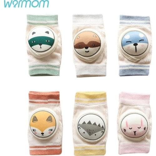 Warmom Kids Non Slip Crawling Elbow Pad Infants Toddlers Cartoon Baby Knee Pads Protector Safety Kneepad Leg Warmer Girls Boys