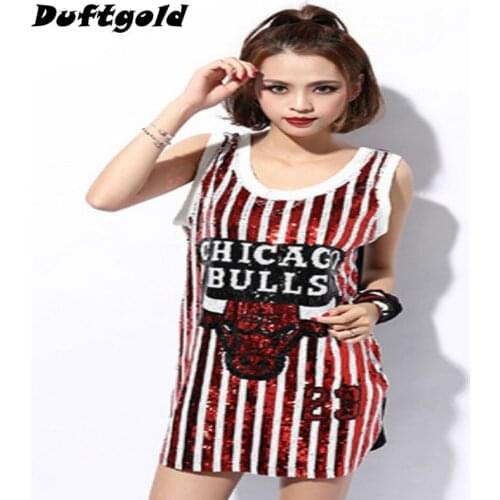 New Fashion Spice Girls Sequins Sexy Dance Wear Women Hip Hop Shirt Nightclub Stage Costumes Cheerleading Clothing Duftgold