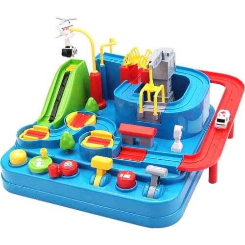 27cm Racing Rail Car Model Racing Educational Toys Children Track Car Adventure Game Brain Game Mechanical Interactive Train Toy