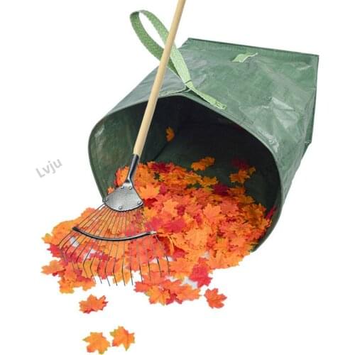 Lvju Garden Lawn Leaf Bags 22x17x30 Inches Yard Waste Bag Gardening Heavy Duty Clean Up Tarp Container Tote Trash Reusable