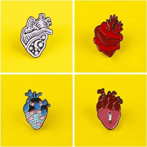 Heart Punk Flower Metal Accessories Organ Anime Decoration Icons On Clothes Pins Badges Gift Metal Pins For Clothes Brooches