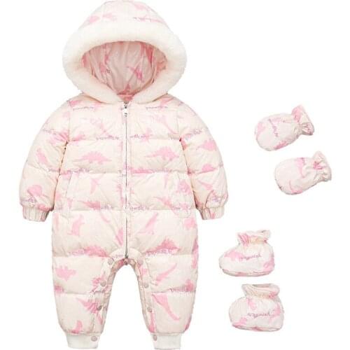 Thickening baby clothes Childrens down jacket baby romper one-piece newborn clothes plus velvet 6 months -3 years old