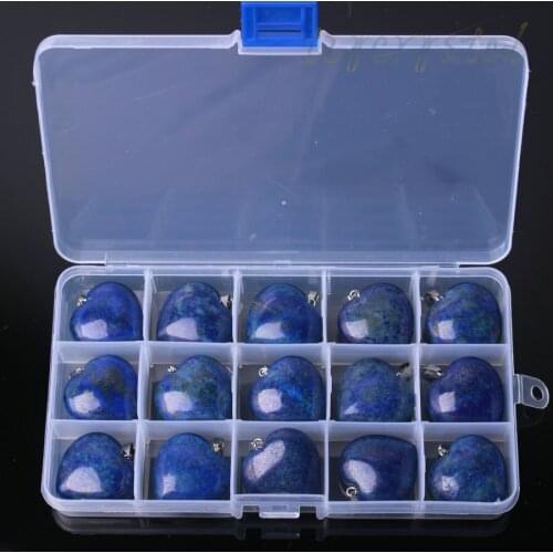 Heart Shaped Lapis Lazuli Polished Pendant Cute Necklace With Box