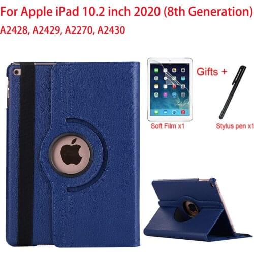 360 Rotating Smart PU Leather Case For Apple iPad 10.2 inch Cover 8th Generation Auto Sleep/Wake Capa A2428 A2429 A2270 A2430