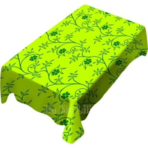 Green Fresh Print Vector Tablecloth For Dining Room, Bedroom Party Picnic