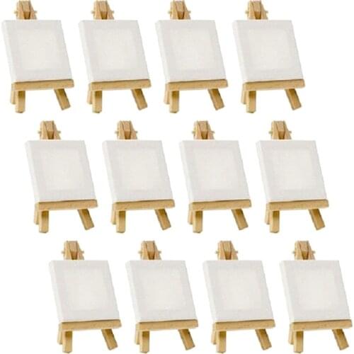 Painting Craft DIY Drawing Small Table Easel Gift Home Decoration 1Pcs Artists Wooden Mini Easel Canvas Set