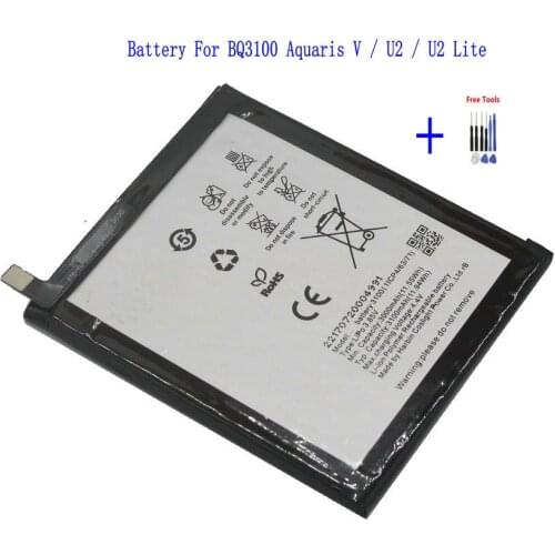 1x 3100mAh / 11.94Wh 3100 Replacement Battery For BQ Aquaris V For BQ 3100 (1ICP4/63/71) For BQ3100 + Repair Tools kit