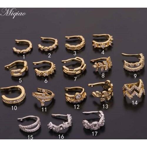 Miqiao 2pcs Fashion New Sweet Zircon U-shaped Ear Clip Exquisite Jewelry